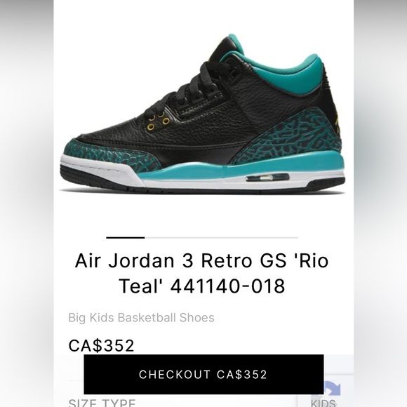 Air Jordan 3 Retro GS 'Rio Teal' - Picture 7 of 11